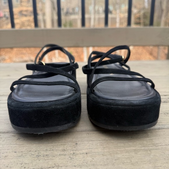 Stuart Weitzman Summerlift Flatform Sandals in black suede size 8.5 - Picture 5 of 14
